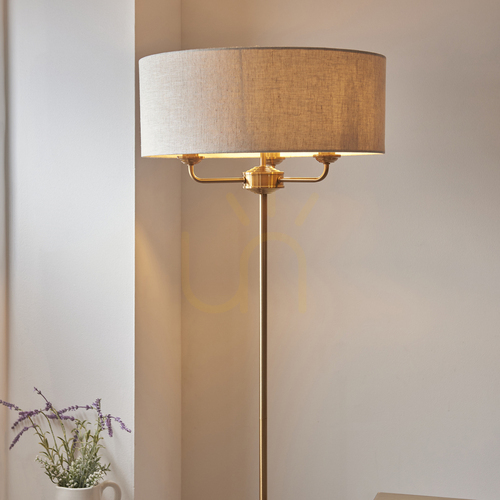 Check Highclere Brass Endon Standing Lamp