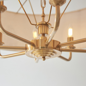 Endon Brass 8 Light Pendant Lamp 70cm Fabric Natural Shade 6 Endon Brass 8 Light Pendant Lamp 70cm Fabric Natural Shade small 6