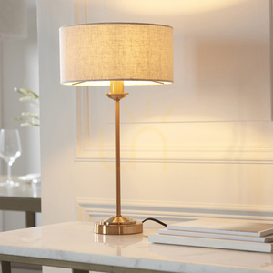 Endon Highclere Brass Table Lamp with Natural Shade small 2