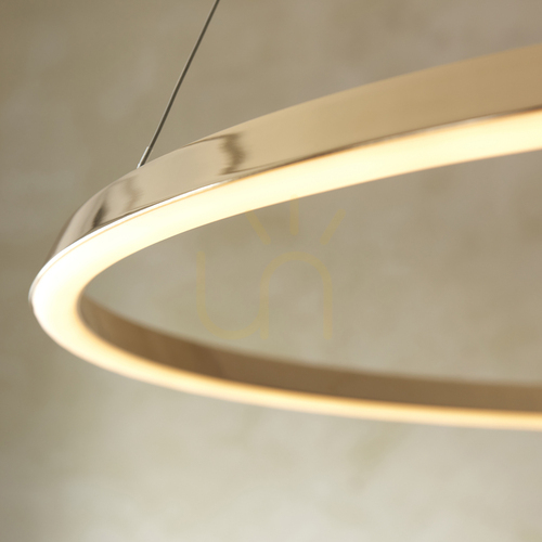 Check Endon White Pendant Light 80cm LED Dimmable Steel Aluminium
