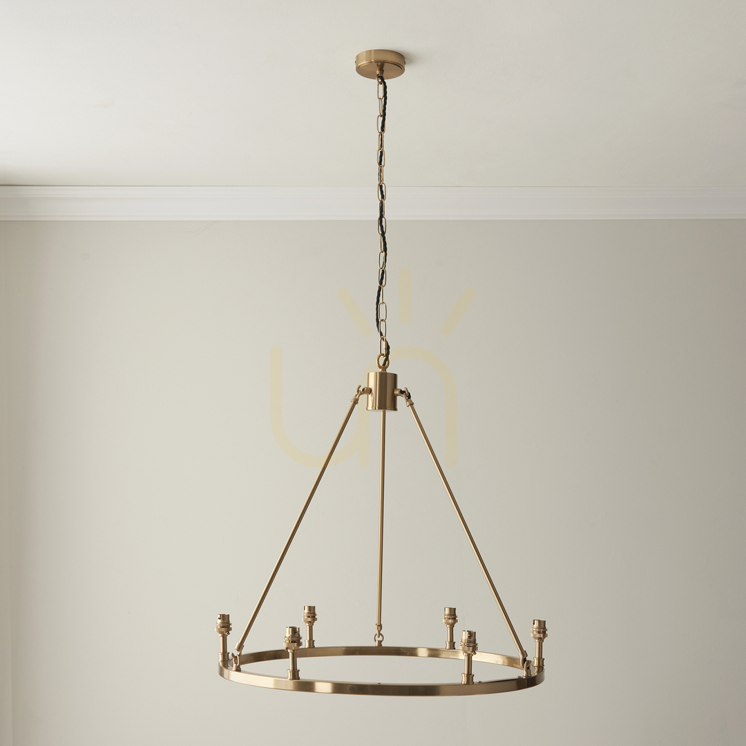 Display Pendant Light Endon Chester Brass 6-Light Metal 62cm Pendant Light Endon Chester Brass 6-Light Metal 62cm