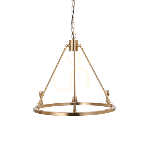 Check Pendant Light Endon Chester Brass 3 Light 50cm Metal Cut Glass