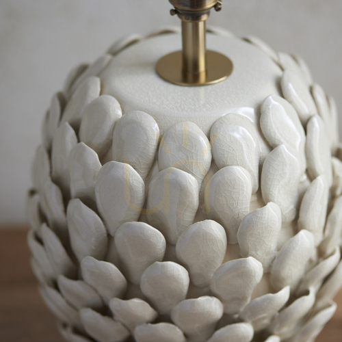Check Endon Layered Leaf Table Lamp Base Ivory Ceramic B22 30.5 cm
