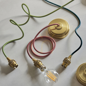 Endon Eltham Aged Brass Pendant Light Cable Set B22 111512 small 2