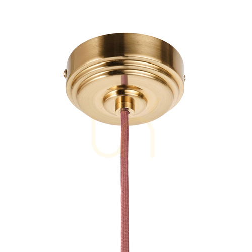Check Endon Eltham 111512 pendant cable set, aged brass and red cable, B22