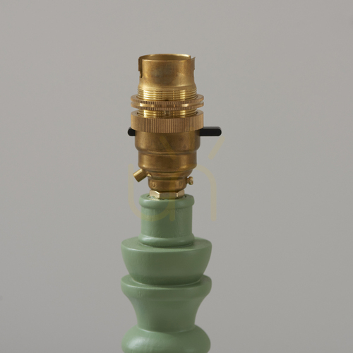 Check Endon Bibury table lamp base, green wood, brass, B22, 27.2 cm