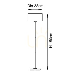 Endon Highclere 112232 floor lamp, brushed chrome and natural linen, E27, 150 cm small 8