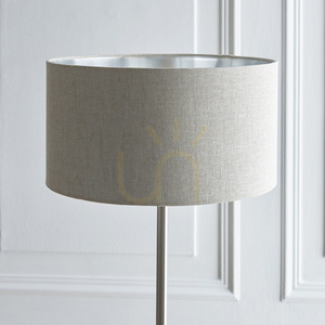 Endon Highclere 112232 floor lamp, brushed chrome and natural linen, E27, 150 cm small 4