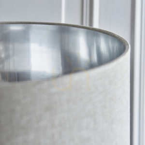 Endon Highclere 112232 floor lamp, brushed chrome and natural linen, E27, 150 cm small 5