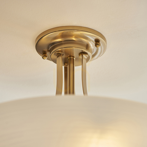 Check Plafond Endon Welles 3-Lichts Brass Glas Ø41 cm