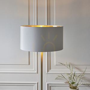 Endon Highclere floor lamp, antique brass with white shade, E27, 150 cm small 2