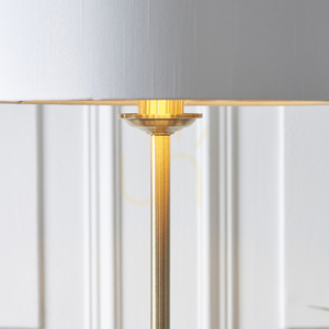 Endon Highclere floor lamp, antique brass with white shade, E27, 150 cm small 4