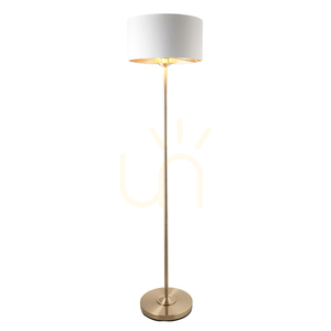 Endon Highclere floor lamp, antique brass with white shade, E27, 150 cm small 0