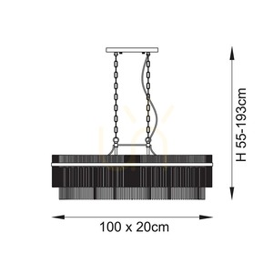 Endon Marietta Linear Pendant Light, Antique Brass, 4 × E14, 100 cm small 9