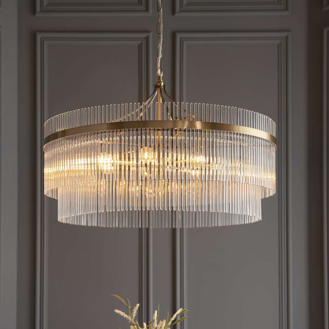 Display Endon Marietta Grand Brass 7 Light Pendant Lamp 70cm Endon Marietta Grand Brass 7 Light Pendant Lamp 70cm