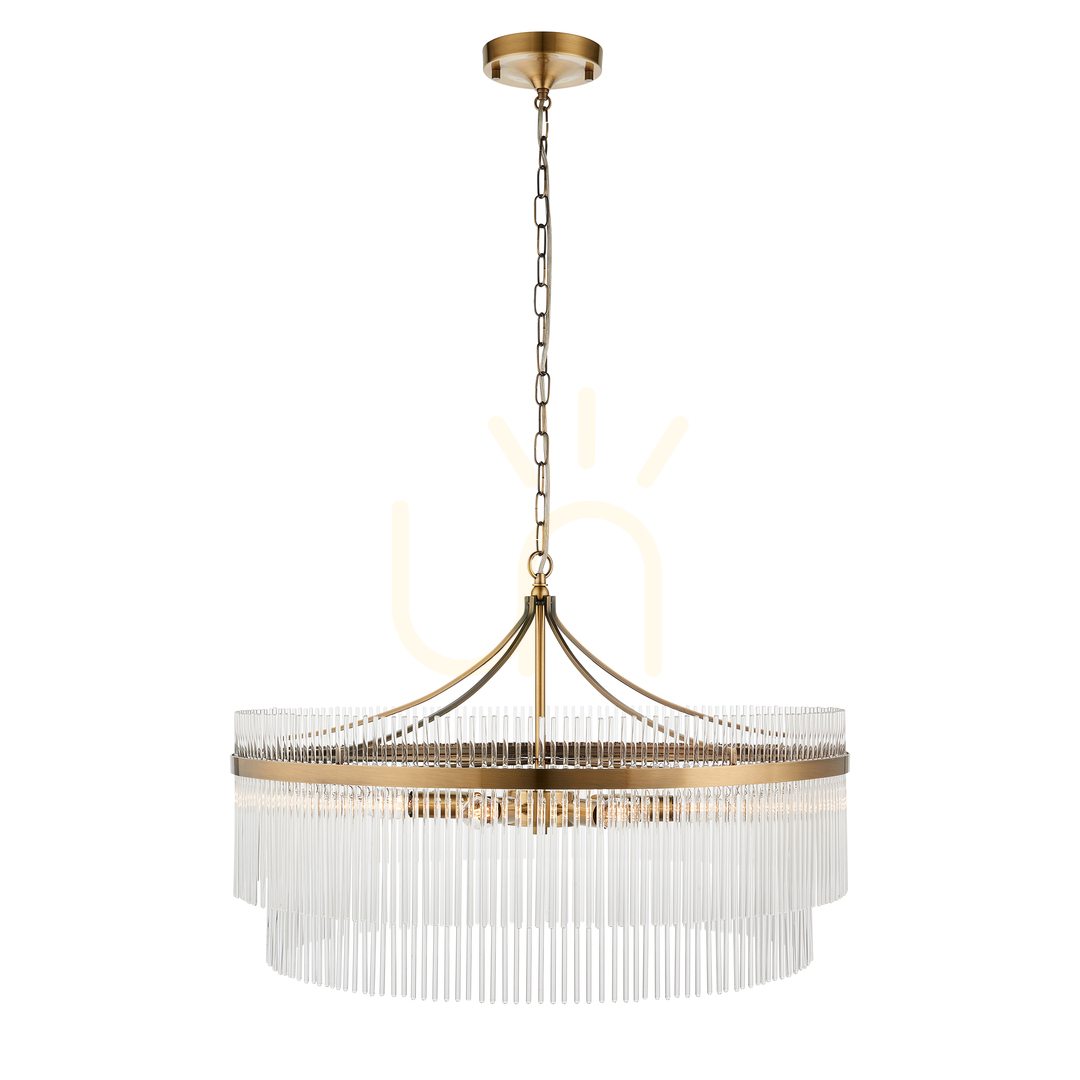 Preview Endon Marietta Grand Brass 7 Light Pendant Lamp 70cm Endon Marietta Grand Brass 7 Light Pendant Lamp 70cm