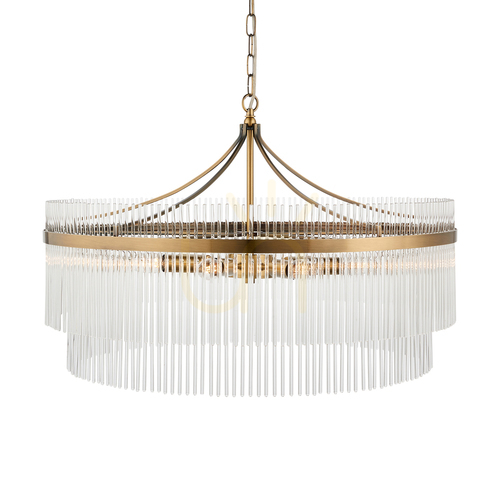 Check Endon Marietta Grand Brass 7 Light Pendant Lamp 70cm
