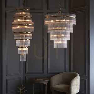 Endon Marietta Brass 16-Light Pendant Light 70cm Steel Glass small 7