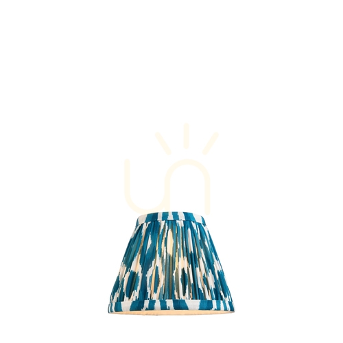 Check Endon Ikat Marlin Blue Fabric Lampshade, 16 cm