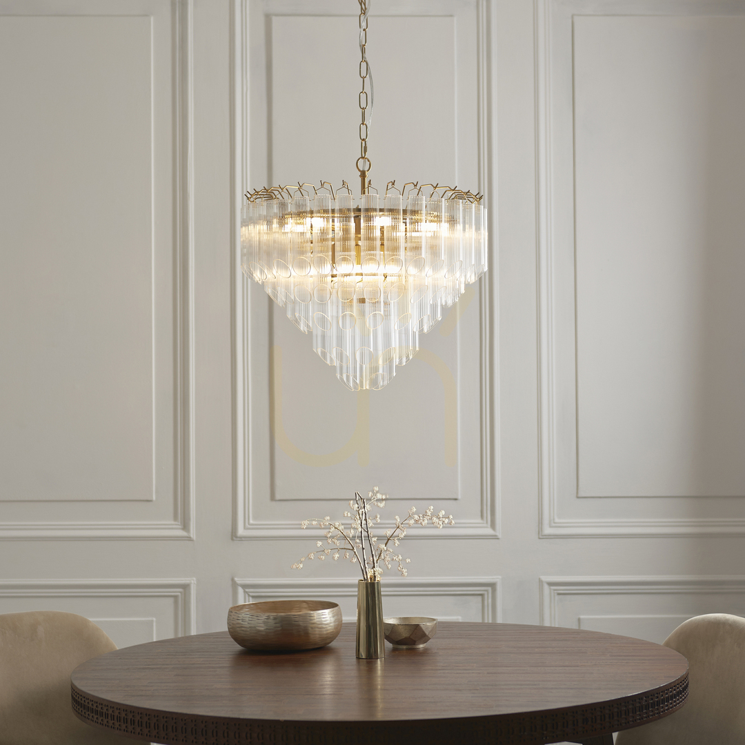 Preview Pendant Light Endon Toulouse Brass 12 Light 50cm Steel Glass G9 Dimmable Pendant Light Endon Toulouse Brass 12 Light 50cm Steel Glass G9 Dimmable