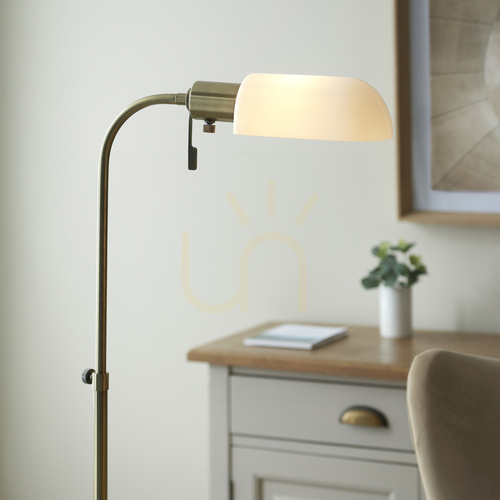 Check Pharmacy Brass Endon Standing Lamp