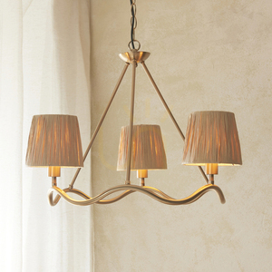 Endon Brass 3-Light Pendant Lamp Natural Fibre 60.5cm E14 Dimmable 2 Endon Brass 3-Light Pendant Lamp Natural Fibre 60.5cm E14 Dimmable small 2