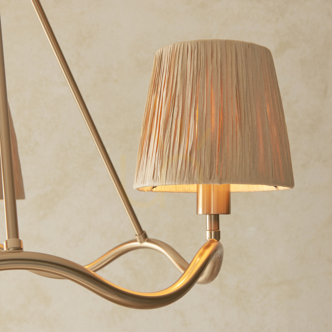 Show Endon Brass 3-Light Pendant Lamp Natural Fibre 60.5cm E14 Dimmable Endon Brass 3-Light Pendant Lamp Natural Fibre 60.5cm E14 Dimmable