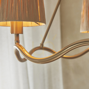 Endon Brass 3-Light Pendant Lamp Natural Fibre 60.5cm E14 Dimmable 5 Endon Brass 3-Light Pendant Lamp Natural Fibre 60.5cm E14 Dimmable small 5