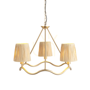 Endon Brass 3-Light Pendant Lamp Natural Fibre 60.5cm E14 Dimmable 0 Endon Brass 3-Light Pendant Lamp Natural Fibre 60.5cm E14 Dimmable small 0