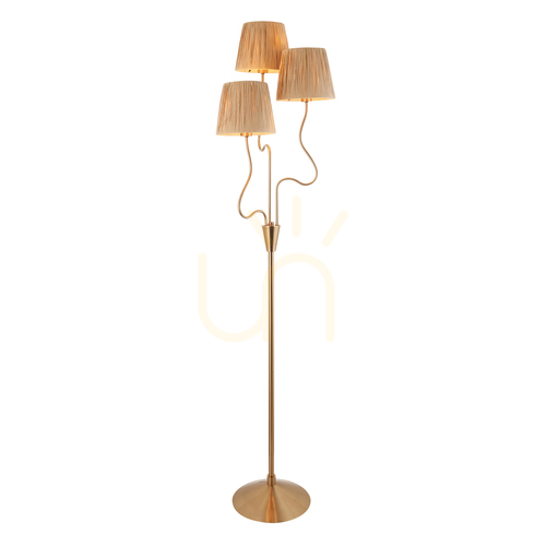 Check Wriggle Brass Endon Standing Lamp