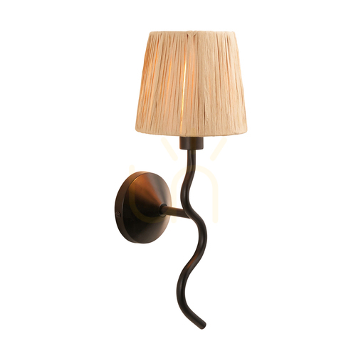 Check Wall lamp Wriggle Black Endon