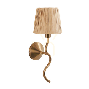Endon Brass Natural Fibre E14 Dimmable Wall Light small 1