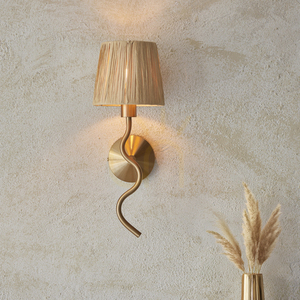 Endon Brass Natural Fibre E14 Dimmable Wall Light small 3