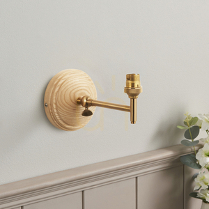 Endon Wood Wing Brass Wall Light small 1