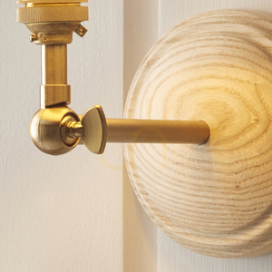 Endon Wood Wing Brass Wall Light small 4