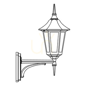 NORLYS Modena Big 380WH outdoor wall lantern, white, upright on an arm, E27, IP54 small 1
