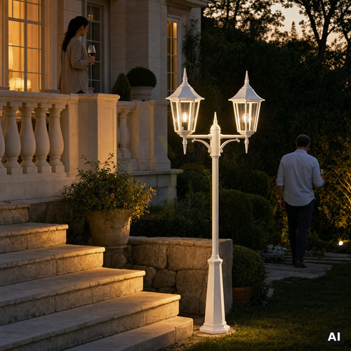Check MODENA NORLYS 382WH White E27 Garden Lantern