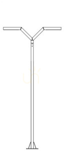 Norlys Trysil 1014GR twin-arm garden pole light, graphite, 300 cm, 40 W LED 3000 K DALI2 small 0