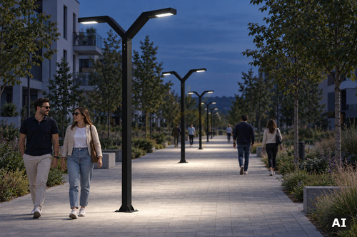 Check Trysil 1023BL Lighting Pole Black LED 4000K DALI2 300 cm NORLYS