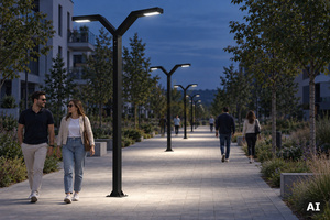 Trysil 1023BL Lighting Pole Black LED 4000K DALI2 300 cm NORLYS small 2