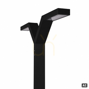 Lighting pole TRYSIL 1024BL black double LED 34W 3000K 350 cm Norlys small 2