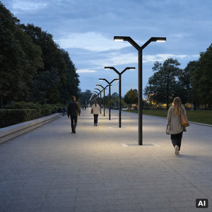 NORLYS Trysil 1027BL garden light pole, black, LED 4000 K, DALI2 small 2