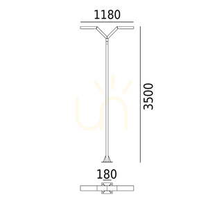 NORLYS Trysil 1027BL garden light pole, black, LED 4000 K, DALI2 small 6