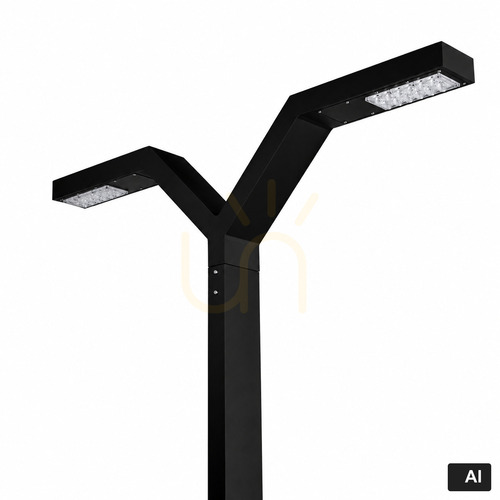 Check TRYSIL 1030BL park lantern black 350 cm integrated pole double LED 23.3W 3000K IP65 DALI2 NightDim NORLYS