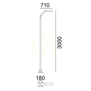 Norlys Trysil 1063GR garden column light, graphite RAL 7016, 300 cm, 4000 K LED DALI2 small 2