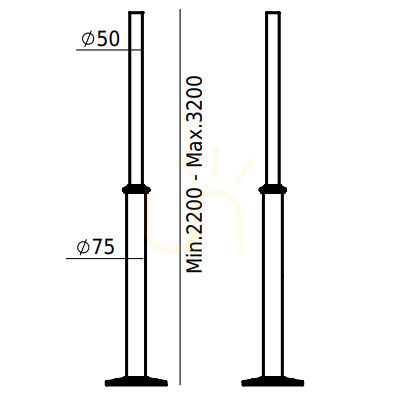 Check Lighting Pole NORLYS Lamppost 1270BL Black Cast Aluminum 320 cm