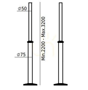 Lighting Pole NORLYS Lamppost 1270BL Black Cast Aluminum 320 cm small 1