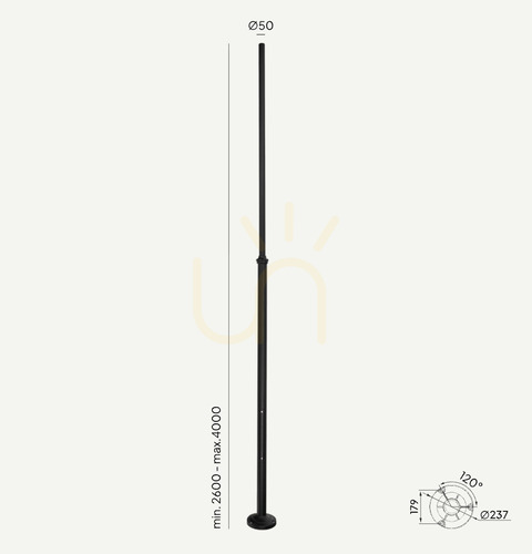 Check Outdoor Lighting Pole NORLYS Lamppost Black Adjustable 260-400 cm Cast Aluminum 1275BL