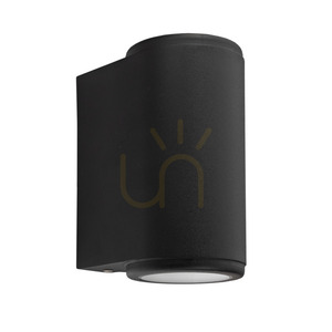 NORLYS Mandal 1370BL up-down outdoor wall light 2 × GU10 LED 7.8 W 2700 K CRI 97 black RAL 9005 small 1
