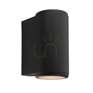NORLYS Mandal 1370BL up-down outdoor wall light 2 × GU10 LED 7.8 W 2700 K CRI 97 black RAL 9005 small 2